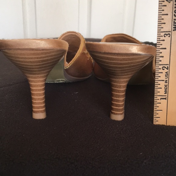 Gold Satin Slip on Shoes with Beading and Sequins - Picture 8 of 10